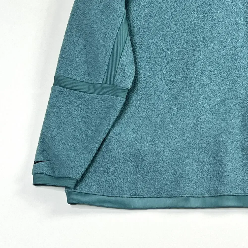 Nike Long Sleeve Fleece Hoodie Pullover Therma Blue Womens Medium
